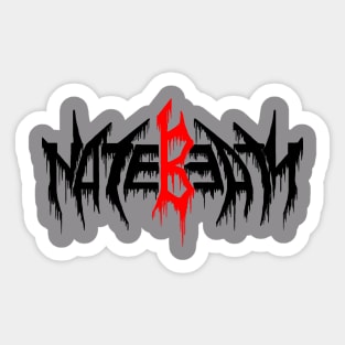 Nate Beaty Death Metal Logo Black and Red Sticker